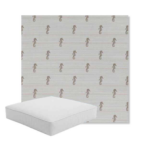 Picture of Schooner Plank | Boxed Square Outdoor Seat Cushion - Sunbrella© Fabric