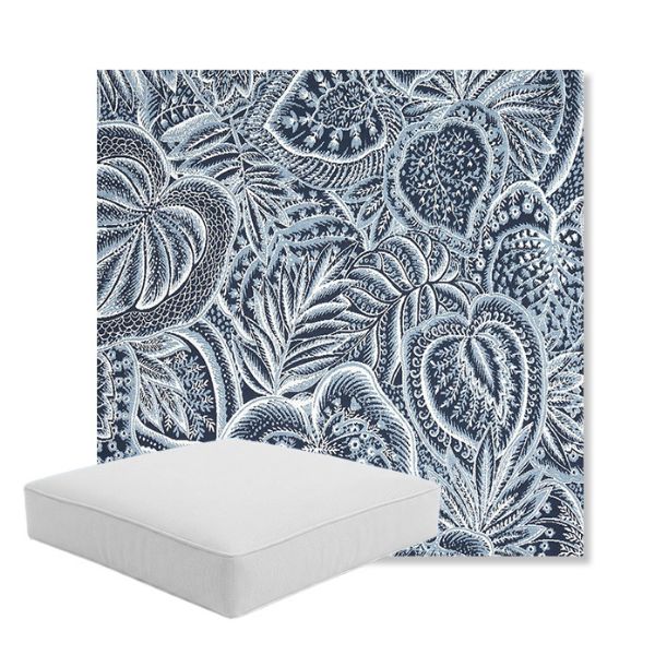 Picture of Sensibility Harbor | Boxed Square Outdoor Seat Cushion - Sunbrella© Fabric
