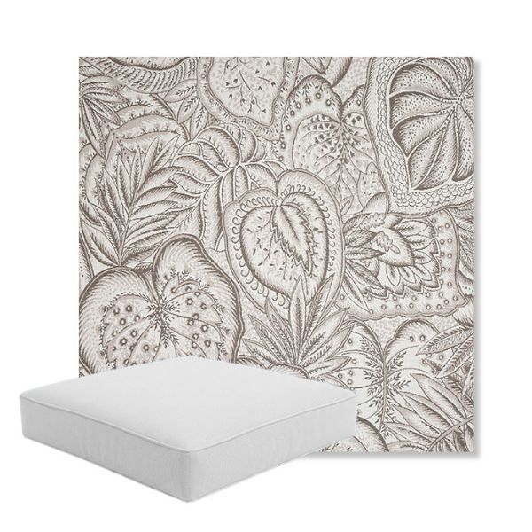 Picture of Sensibility Linen | Boxed Square Outdoor Seat Cushion - Sunbrella© Fabric