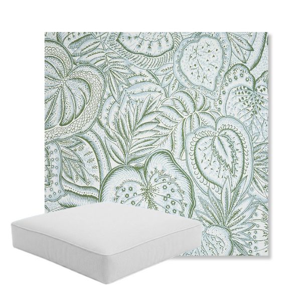 Picture of Sensibilty Spring | Boxed Square Outdoor Seat Cushion - Sunbrella© Fabric