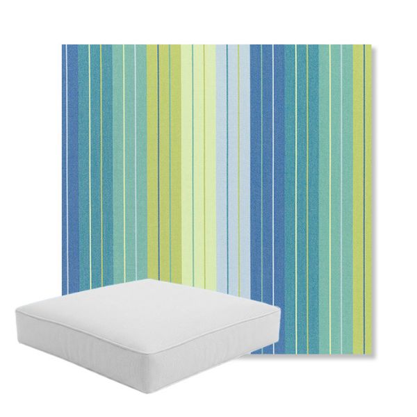 Picture of Seville Seaside | Boxed Square Outdoor Seat Cushion - Sunbrella© Fabric