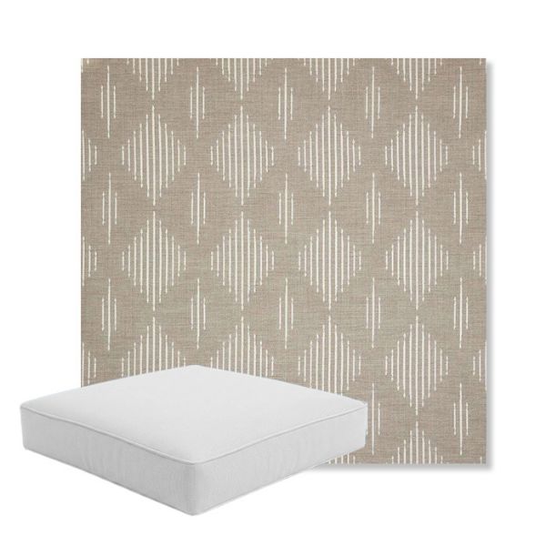 Picture of Spinner Diamond Pebble | Boxed Square Outdoor Seat Cushion - Sunbrella© Fabric