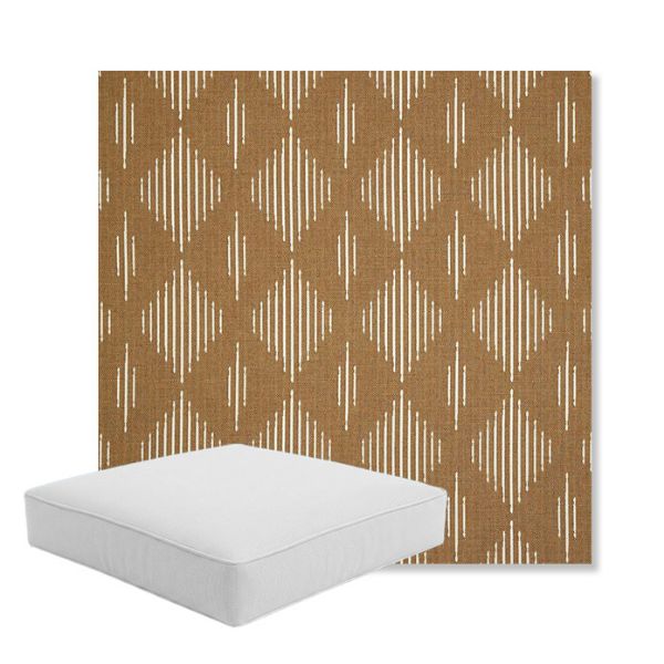 Picture of Spinner Diamond Teak | Boxed Square Outdoor Seat Cushion - Sunbrella© Fabric