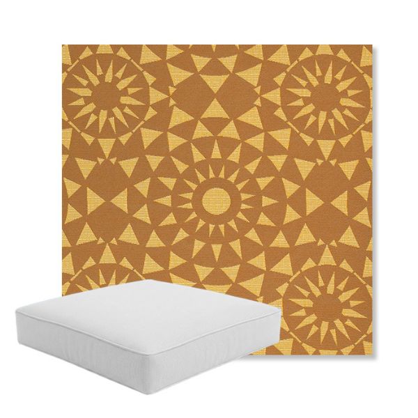 Picture of Sundial Sunbeam | Boxed Square Outdoor Seat Cushion - Sunbrella© Fabric