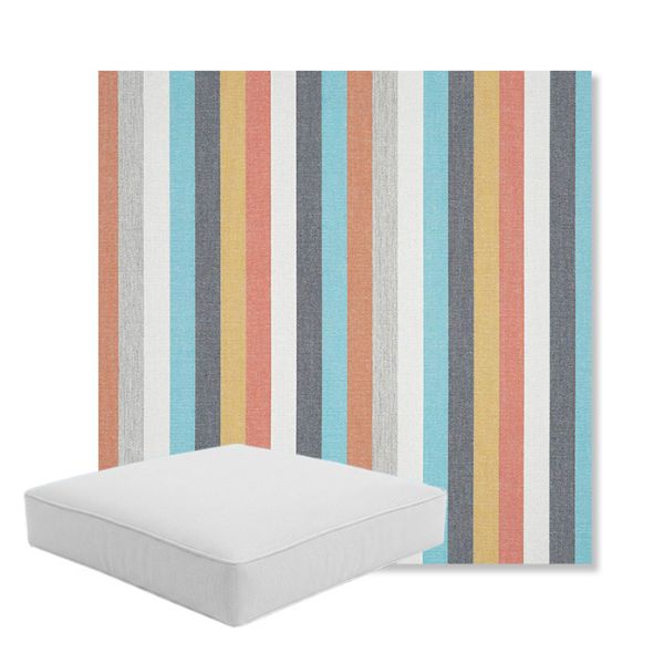 Picture of Surround Sunrise | Boxed Square Outdoor Seat Cushion - Sunbrella© Fabric