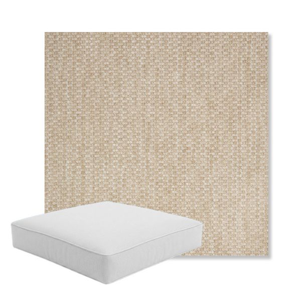 Picture of Tailored Putty | Boxed Square Outdoor Seat Cushion - Sunbrella© Fabric