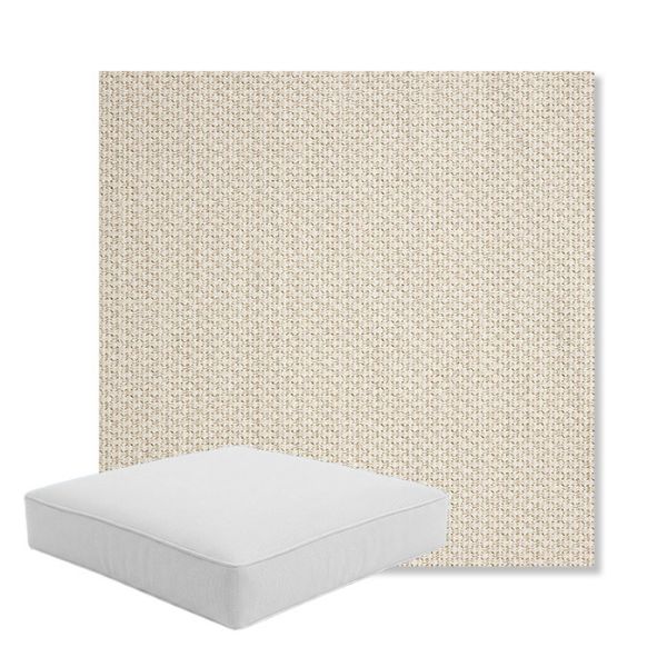 Picture of Tailored Snow | Boxed Square Outdoor Seat Cushion - Sunbrella© Fabric