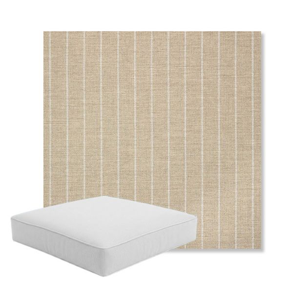 Picture of Ticking Dove | Boxed Square Outdoor Seat Cushion - Sunbrella© Fabric