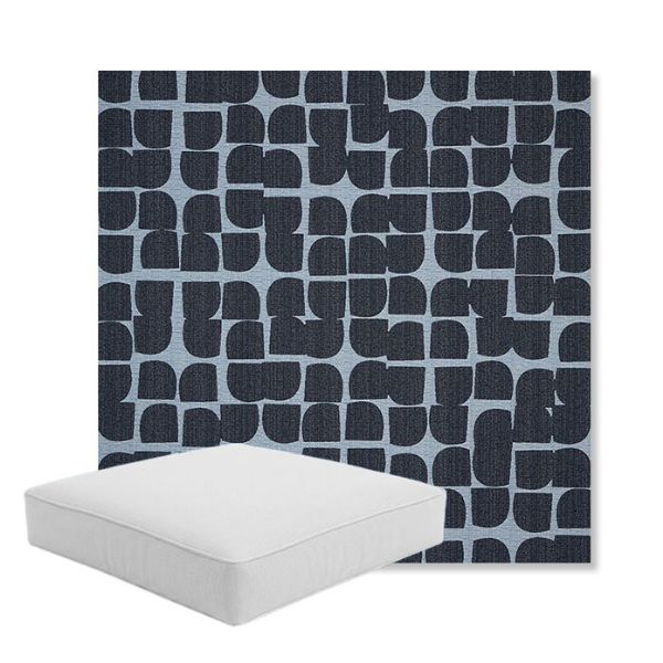 Picture of Toggle Blueprint | Boxed Square Outdoor Seat Cushion - Sunbrella© Fabric