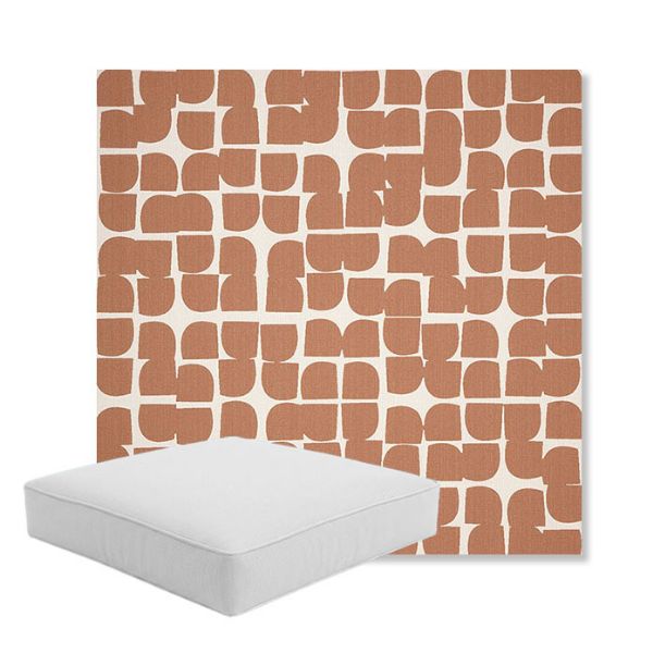 Picture of Toggle Canyon Rose | Boxed Square Outdoor Seat Cushion - Sunbrella© Fabric