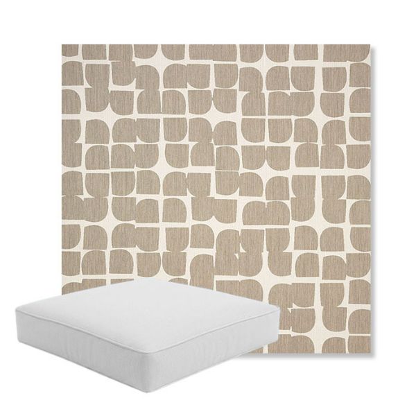 Picture of Toggle Driftwood | Boxed Square Outdoor Seat Cushion - Sunbrella© Fabric