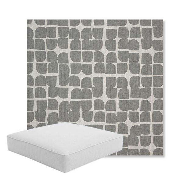 Picture of Toggle Greystone | Boxed Square Outdoor Seat Cushion - Sunbrella© Fabric