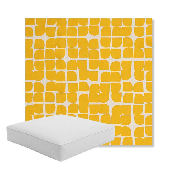 Picture of Toggle Lemon Drop | Boxed Square Outdoor Seat Cushion - Sunbrella© Fabric