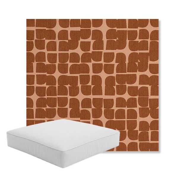 Picture of Toggle Terra Rosa | Boxed Square Outdoor Seat Cushion - Sunbrella© Fabric