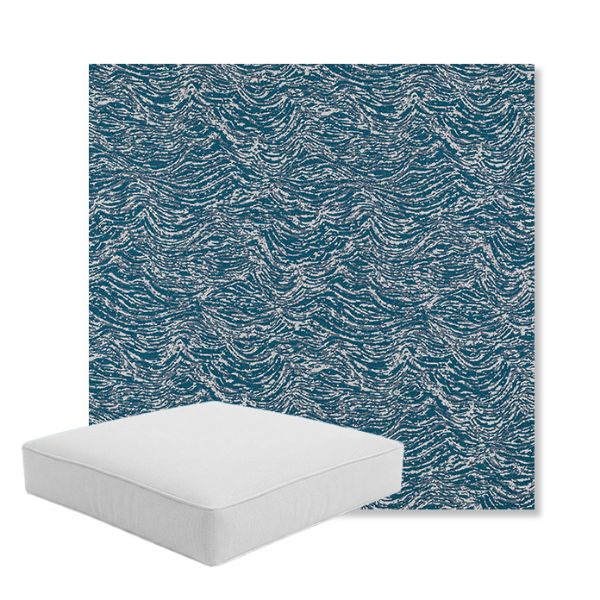 Picture of Undercurrent Lagoon | Boxed Square Outdoor Seat Cushion - Sunbrella© Fabric