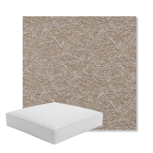 Picture of Undercurrent Sand | Boxed Square Outdoor Seat Cushion - Sunbrella© Fabric