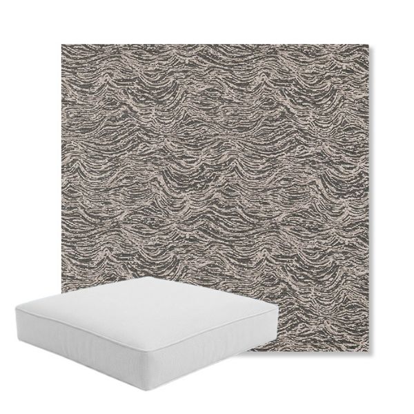 Picture of Undercurrent Storm | Boxed Square Outdoor Seat Cushion - Sunbrella© Fabric