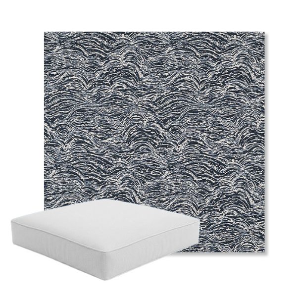 Picture of Undercurrent Tide | Boxed Square Outdoor Seat Cushion - Sunbrella© Fabric