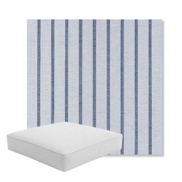 Picture of Unwind Sky | Boxed Square Outdoor Seat Cushion - Sunbrella© Fabric
