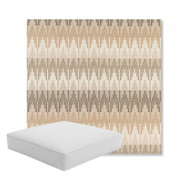 Picture of Valley Dune | Boxed Square Outdoor Seat Cushion - Sunbrella© Fabric