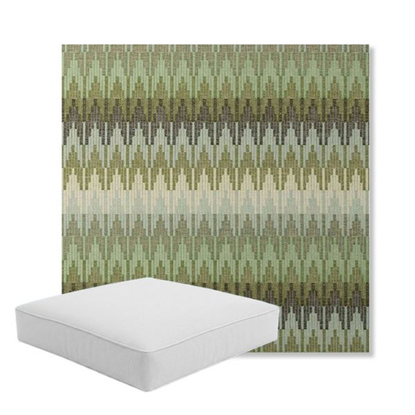 Picture of Valley Herbal | Boxed Square Outdoor Seat Cushion - Sunbrella© Fabric