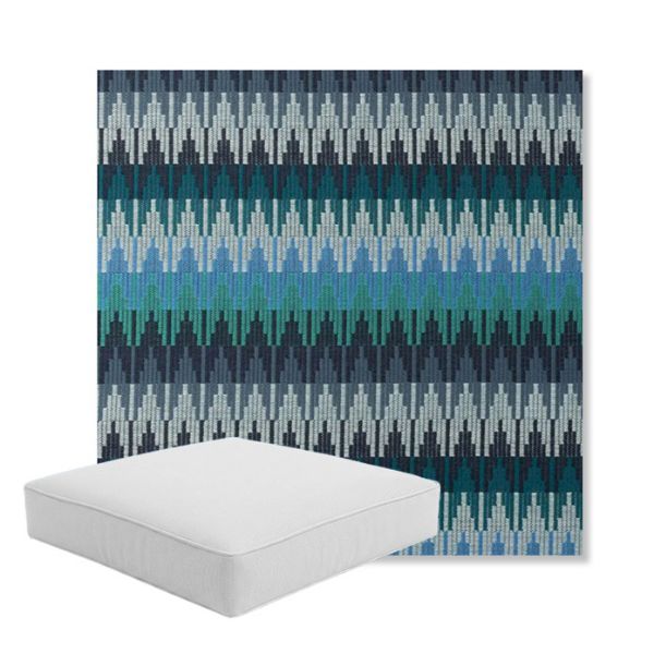 Picture of Valley Lagoon | Boxed Square Outdoor Seat Cushion - Sunbrella© Fabric