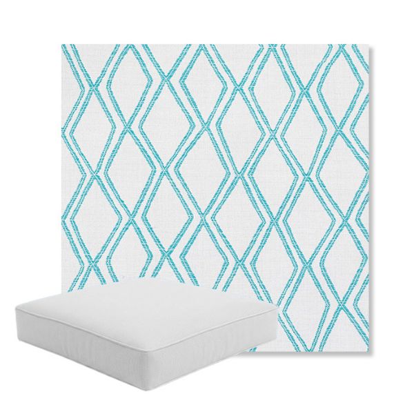 Picture of Voyage Breeze | Boxed Square Outdoor Seat Cushion - Sunbrella© Fabric
