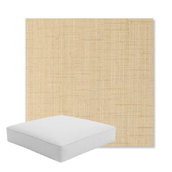 Picture of Willa Hemp | Boxed Square Outdoor Seat Cushion - Sunbrella© Fabric