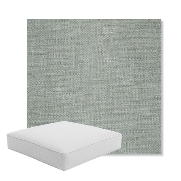 Picture of Willa Mist | Boxed Square Outdoor Seat Cushion - Sunbrella© Fabric