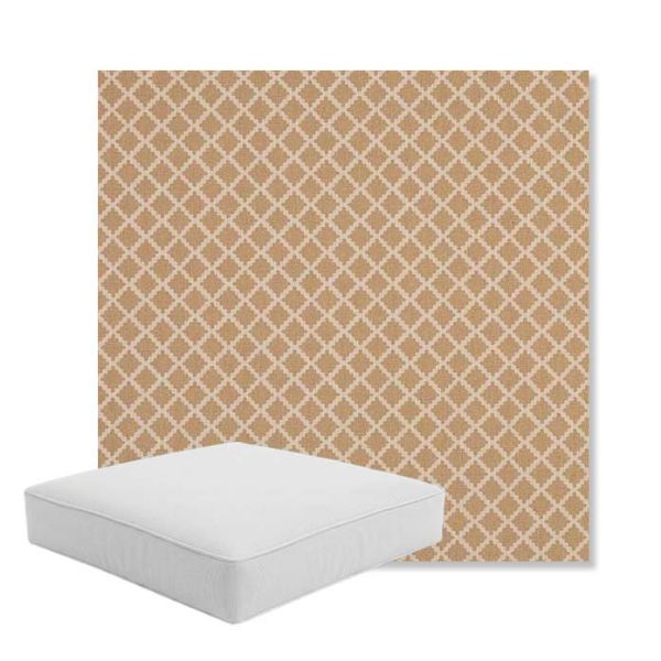 Picture of Yardly Lattice | Boxed Square Outdoor Seat Cushion - Sunbrella© Fabric