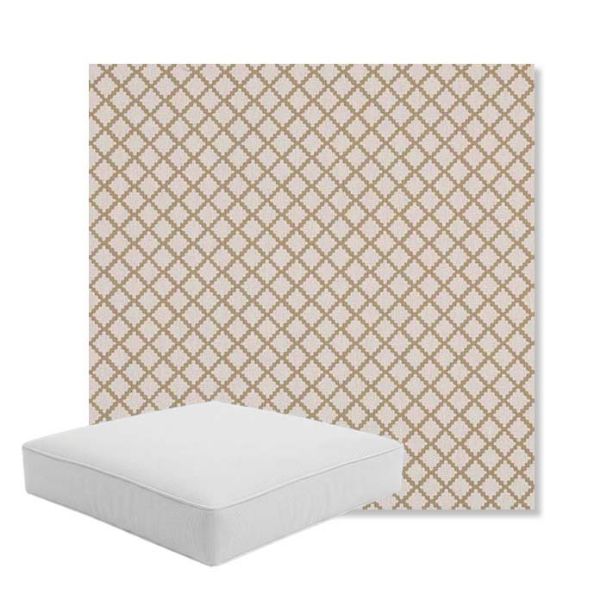 Picture of Yardly Sprig | Boxed Square Outdoor Seat Cushion - Sunbrella© Fabric