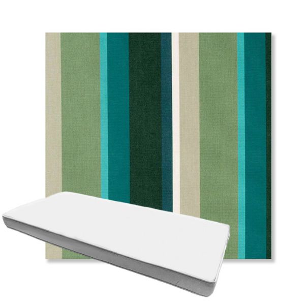 Picture of Beaming Lagoon | Boxed Custom Outdoor Bench Cushion - Sunbrella© Fabric