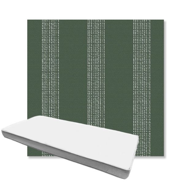 Picture of Caper Moss | Boxed Custom Outdoor Bench Cushion - Sunbrella© Fabric