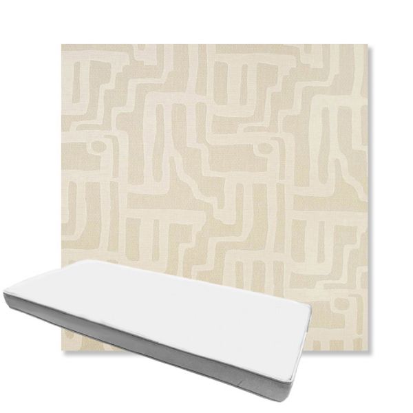 Picture of Escher Alabaster | Boxed Custom Outdoor Bench Cushion - Sunbrella© Fabric
