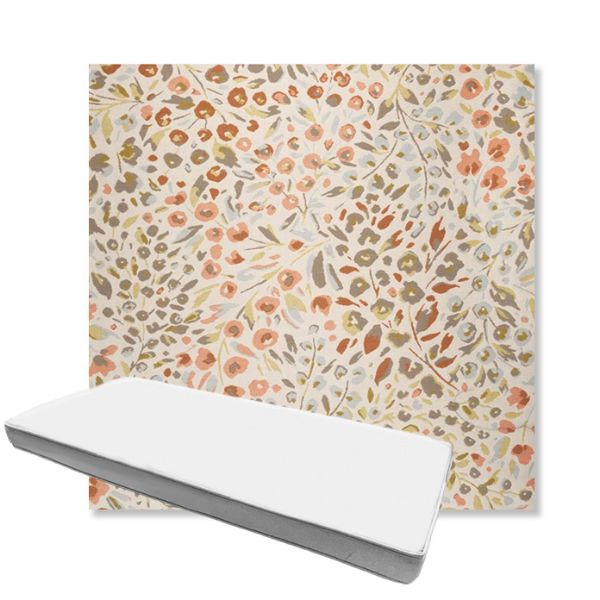 Picture of Flora Sunset | Boxed Custom Outdoor Bench Cushion - Sunbrella© Fabric
