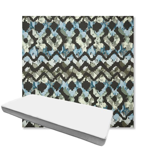 Picture of Inga Green Tea | Boxed Custom Outdoor Bench Cushion - Sunbrella© Fabric