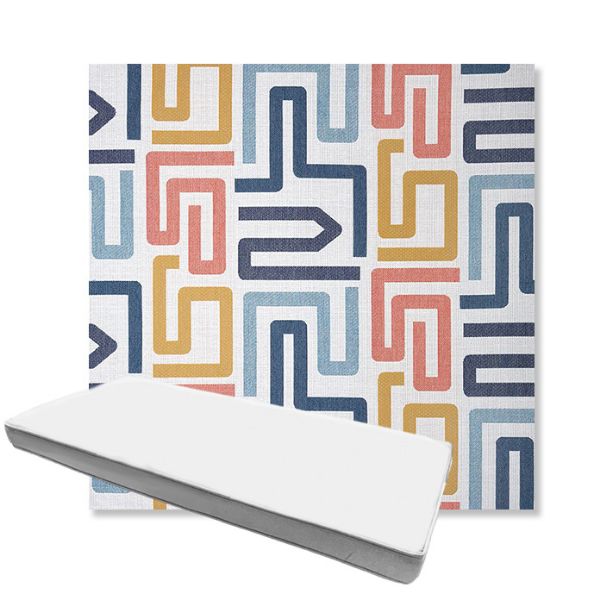 Picture of Labyrinth Fiesta | Boxed Custom Outdoor Bench Cushion - Sunbrella© Fabric