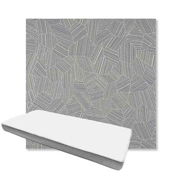 Picture of Leaf Structure Slate | Boxed Custom Outdoor Bench Cushion - Sunbrella© Fabric
