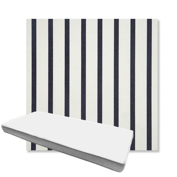 Picture of Lido Indigo | Boxed Custom Outdoor Bench Cushion - Sunbrella© Fabric