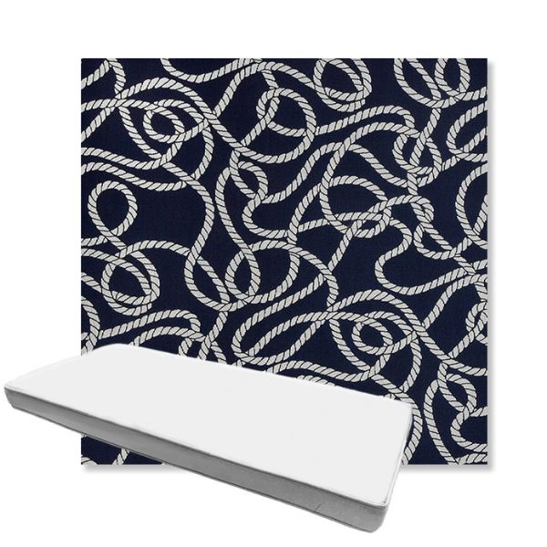 Picture of Maritime Nautical | Boxed Custom Outdoor Bench Cushion - Sunbrella© Fabric