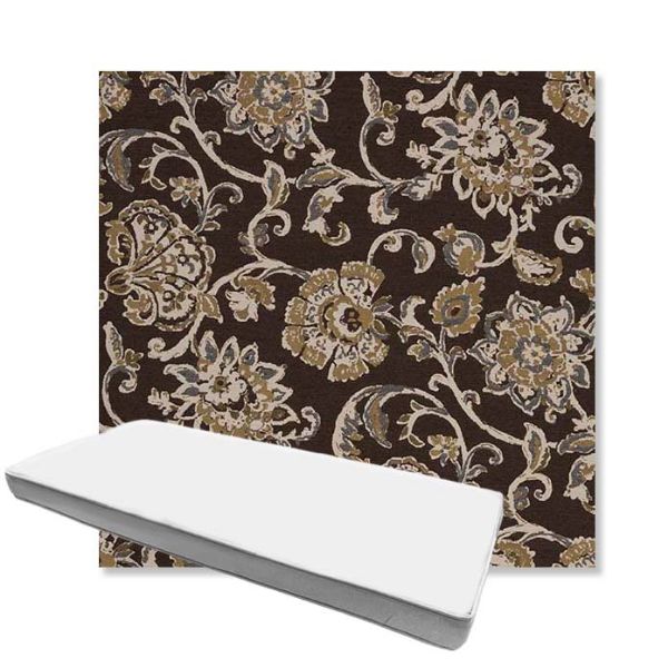 Picture of Martha Floral Garden Path | Boxed Custom Outdoor Bench Cushion - Sunbrella© Fabric