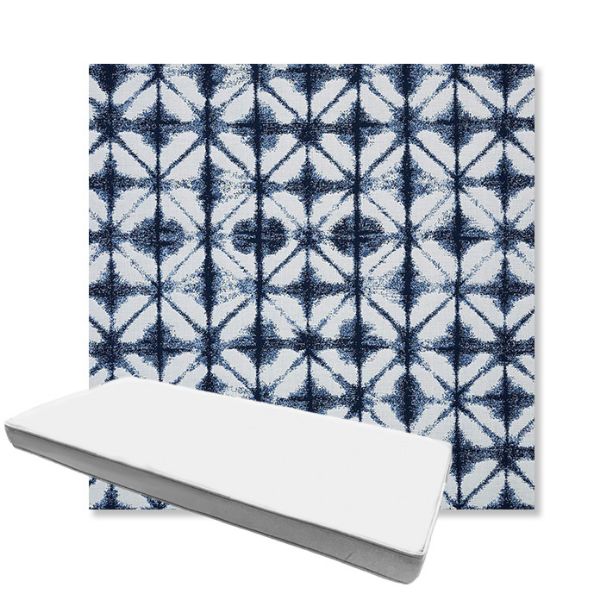 Picture of Midori Indigo | Boxed Custom Outdoor Bench Cushion - Sunbrella© Fabric