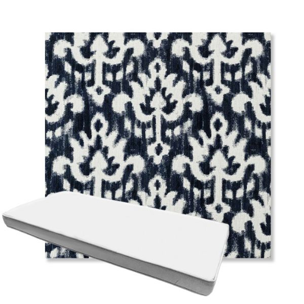 Picture of Patra Indigo | Boxed Custom Outdoor Bench Cushion - Sunbrella© Fabric