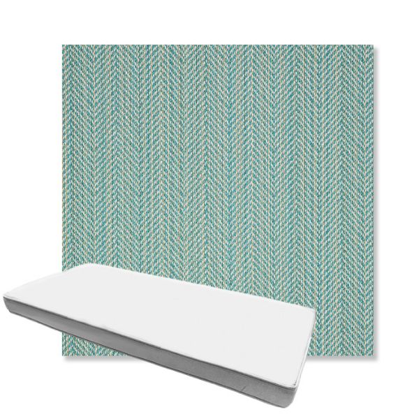 Picture of Posh Aqua | Boxed Custom Outdoor Bench Cushion - Sunbrella© Fabric