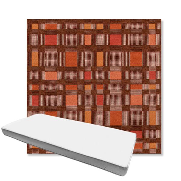 Picture of Rubix Spicy Melon | Boxed Custom Outdoor Bench Cushion - Sunbrella© Fabric