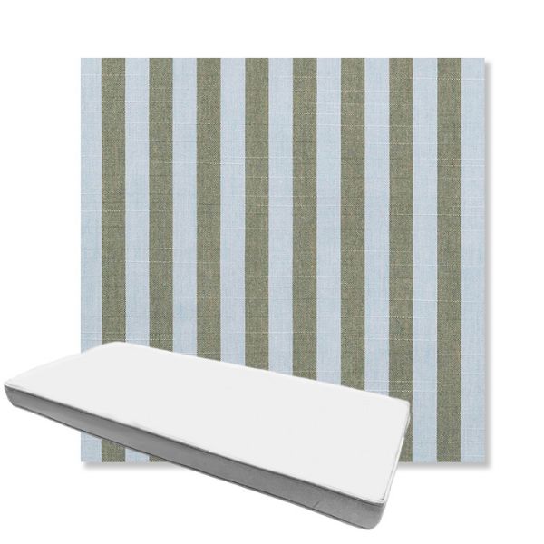 Picture of Sail Away Aloe | Boxed Custom Outdoor Bench Cushion - Sunbrella© Fabric