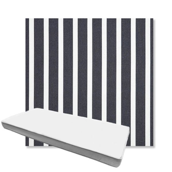 Picture of Shore Navy | Boxed Custom Outdoor Bench Cushion - Sunbrella© Fabric