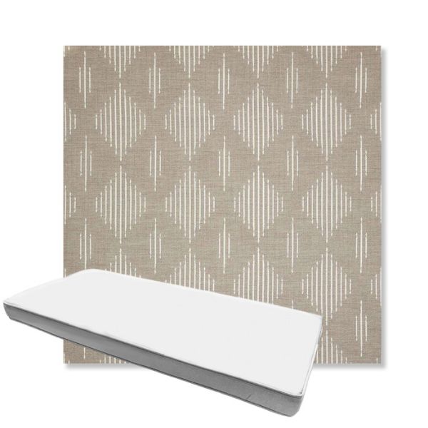 Picture of Spinner Diamond Pebble | Boxed Custom Outdoor Bench Cushion - Sunbrella© Fabric