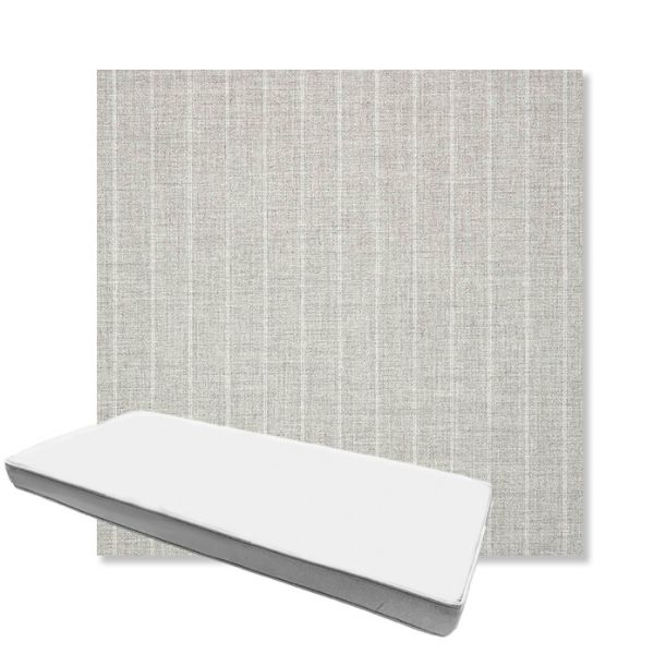 Picture of Ticking Fog | Boxed Custom Outdoor Bench Cushion - Sunbrella© Fabric