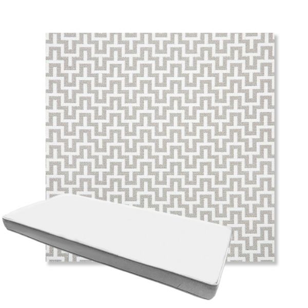 Picture of Underline Dove | Boxed Custom Outdoor Bench Cushion - Sunbrella© Fabric